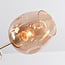 5-light pendant light Thelma - amber glass and gold