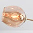 5-light pendant light Thelma - amber glass and gold