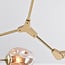 5-light pendant light Thelma - amber glass and gold