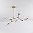 5-light pendant light Selini - clear glass and gold