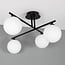 4-light ceiling light Nymo - opal glass and black