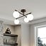 4-light ceiling light Nymo - opal glass and black
