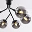 6-light ceiling light Leon - mirrored smoked glass and black