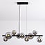 9-light pendant light Ennea - mirrored smoked glass and black