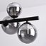 Designer pendant light Ennea in smoked glass with mirror effect, 9-light