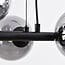 9-light pendant light Ennea - mirrored smoked glass and black