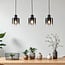 3-light pendant light Lyra - gradient smoked glass and black