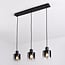 3-light pendant light Lyra - gradient smoked glass and black