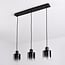 3-light pendant light Lyra - gradient smoked glass and black