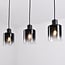 3-light pendant light Lyra - gradient smoked glass and black
