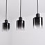 3-light pendant light Lyra - gradient smoked glass and black