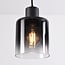 3-light pendant light Lyra - gradient smoked glass and black
