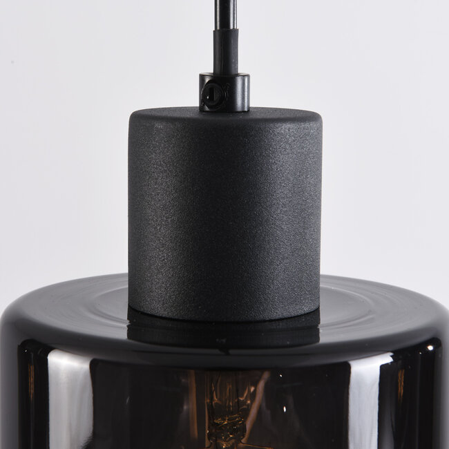 Lyra pendant lamp in smoked glass with gradient, 3-light