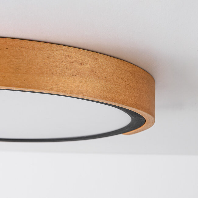Dimmable ceiling lamp with wooden detail Jano - black