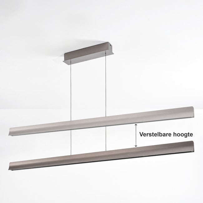pendant light Miyo - brushed grey with dimmable LED and adjustable wattage