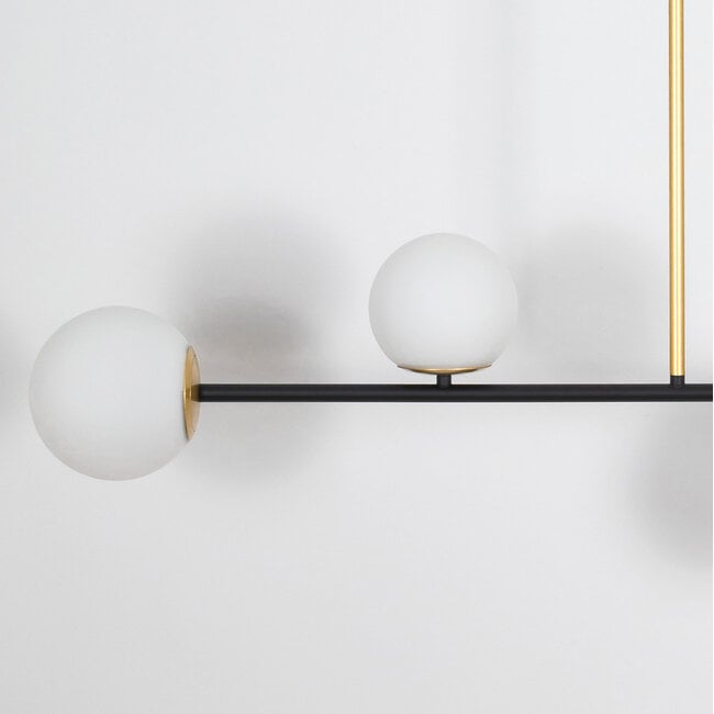 Designer pendant light Davy, 4-light - Opal white