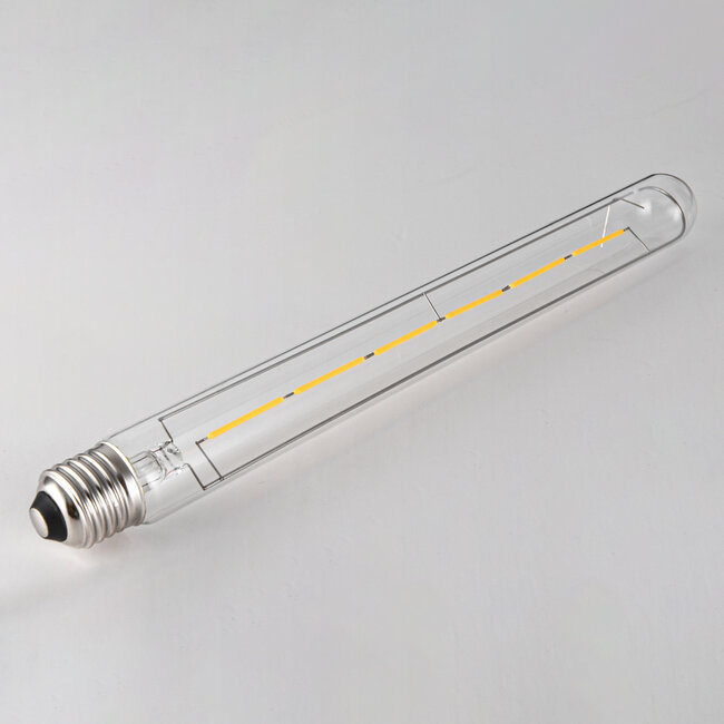 E27 filament tube lamp clear glass 6W 2700K, 30 cm - dimmable