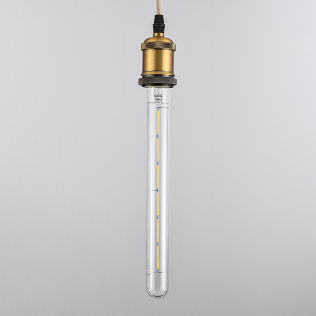 E27 filament tube lamp clear glass 6W 2700K, 30 cm - dimmable