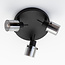 Industrial matt black ceiling spotlight with 3-light smoked glass grey glass - Chicago