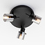 Industrial matt black ceiling spotlight with 3-light smoked glass grey glass - Chicago