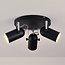 Modern Matt black with chrome ceiling spotlight, 3-light - Houston