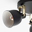 Modern 3-light Matt black ceiling lamp with white interior - Laredo