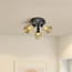 Matt black ceiling spotlight with smoked grey glass, 3 spotlights - Jersey