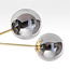Industrial gold-coloured ceiling lamp with smoked glass and mirror effect, 5-light - Leah