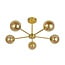 5-light modern ceiling light Louisa - gold and amber glass