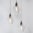 3-light pendant light Virginia - chrome and clear glass