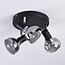 Modern ceiling spotlight Atlanta 3-lights, matte-black with smoked grey glass
