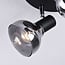 Modern ceiling spotlight Atlanta 3-lights, matte-black with smoked grey glass