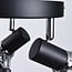 Modern ceiling spotlight Atlanta 3-lights, matte-black with smoked grey glass