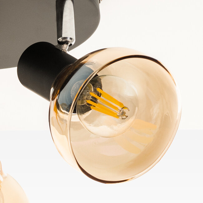 Ceiling spotlight with Amber glass, 3-light - Missouri