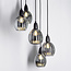 Designer pendant lamp with smoked glass, 5-light - Boise