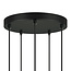 5-light designer pendant light Boise - black and smoked glass