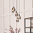 5-light designer pendant light Boise - black and smoked glass