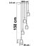 5-light designer pendant light Boise - black and smoked glass