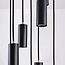 9-light designer pendant light Hialeah - matt black and sand gold