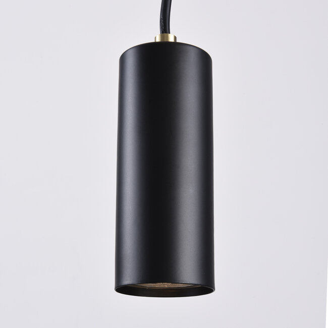 9-light designer pendant light Hialeah - matt black and sand gold