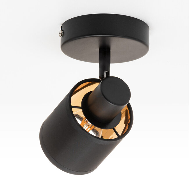 Modern ceiling spotlight with fabric shade - Faya