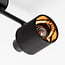 2-light modern ceiling light Franky - black with fabric shades