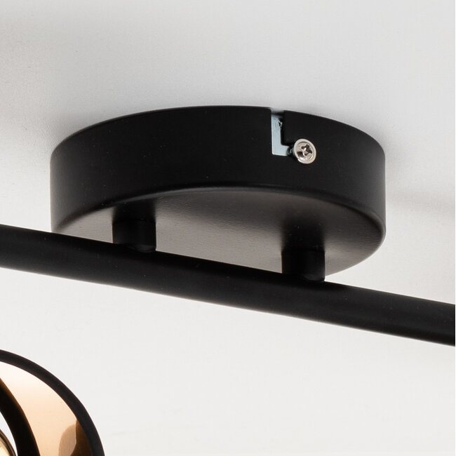 Modern ceiling lamp with 2-light shade and fabric shade - Franky