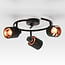 ceiling light Flynn with 3 adjustable spotlights - black