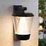 Modern dark grey 12W wall light with sensor for outdoor use - Tygo