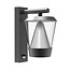 Modern dark grey 12W wall light with sensor for outdoor use - Tygo