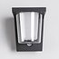 Dark grey outdoor wall light with sensor - Lio