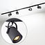 1.5 metre 1-phase track system set with Julien spotlights, black