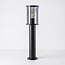Outdoor floor lamp Penn in black with smoked glass - 60 cm