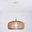 Modern wooden pendant light Itami - open shade with wooden slats